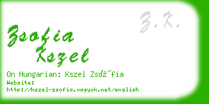 zsofia kszel business card